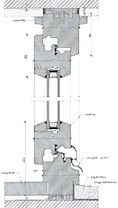 Sofa ablak, dufa ablak 2 rétegű üveggel keresztmetszet